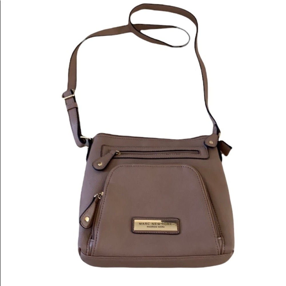Andrew Marc New York cross body back mocha color